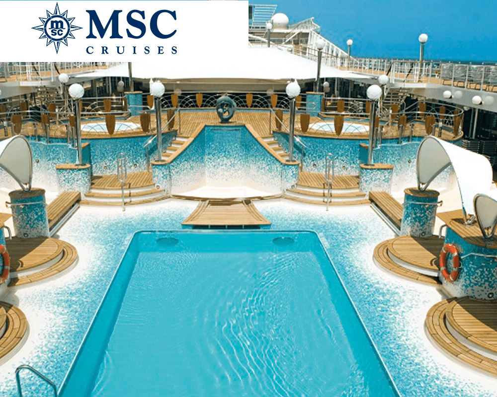 MSC Cruise Line Pool Deck with logo