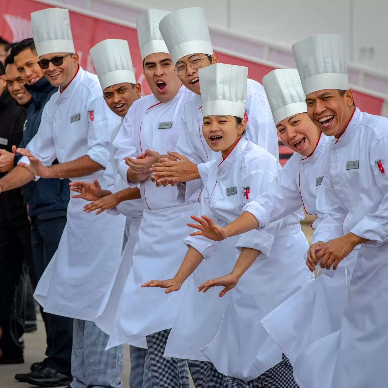 Viking River chefs welcoming guests
